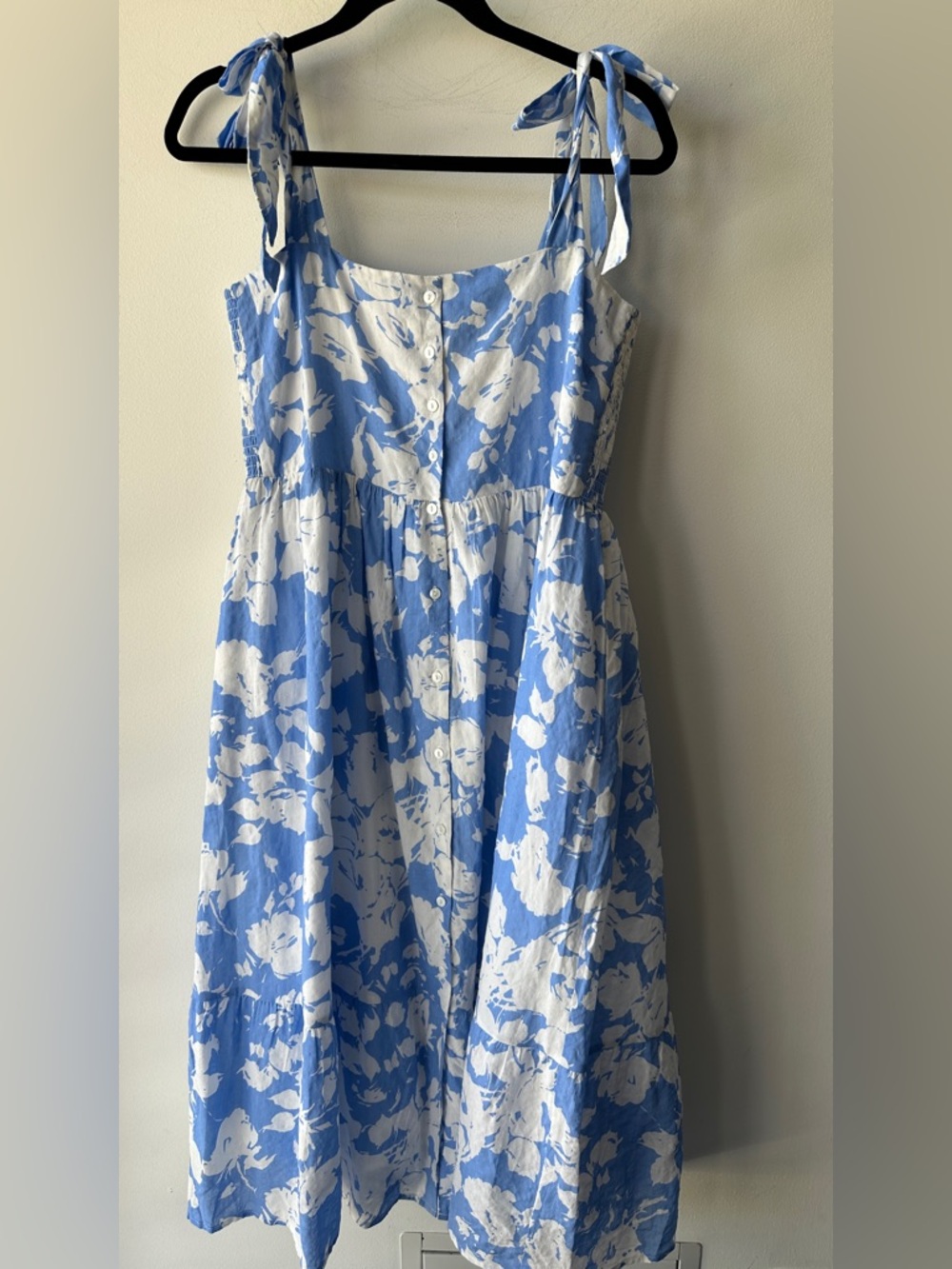 Hyacinth House, Blue Watercolor Midi Dress P2P 17”, Size S | 213